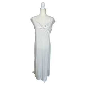 La Perla Modal Silk Lace Trim Nightgown Lingerie Ivory Size US Large Romantic